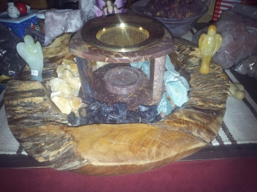 HOLZ/NATUR RÄUCHERSCHALE/STÖVCHEN