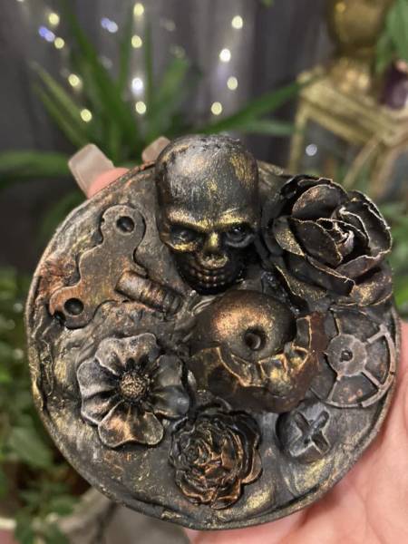 AKTION !!!! STEAMPUNK SKULL RÄUCHERSTÄBCHENHALTER - UPCYCLING