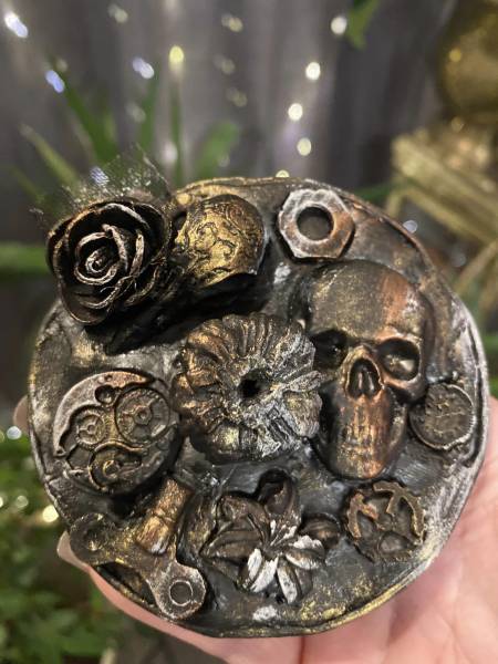 AKTION !!!! STEAMPUNK SKULL RÄUCHERSTÄBCHENHALTER - UPCYCLING