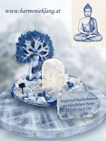 TRAUMHAFTER BERGKRISTALL BUDDHA BRUNNEN